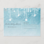 Moon & Stars Celestial Blue Modern Save the Date Aankondigingskaart (Achterkant)