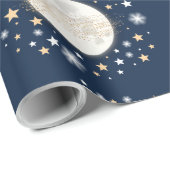 Moon Stars Celestial Galaxy Birthday Baby shower Cadeaupapier (Rol Hoek)