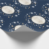 Moon Stars Celestial Galaxy Birthday Baby shower Cadeaupapier (Hoek)
