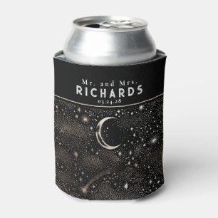 Moon Stars Celestial Sterrennacht Black Wedding Blikjeskoeler