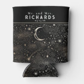 Moon Stars Celestial Sterrennacht Black Wedding Blikjeskoeler (Voorkant)