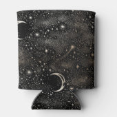 Moon Stars Celestial Sterrennacht Black Wedding Blikjeskoeler (Achterkant)