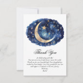 Moon & Stars Celestial Thema Vrijgezellenfeest Bedankkaart (Voorkant)