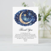 Moon & Stars Celestial Thema Vrijgezellenfeest Bedankkaart (Staand voorkant)