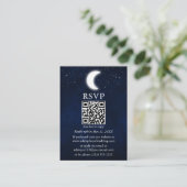 Moon Stars Celestial Wedding QR Foto RSVP Informatiekaartje (Staand voorkant)