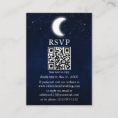 Moon Stars Celestial Wedding QR Foto RSVP Informatiekaartje (Voorkant)