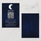 Moon Stars Celestial Wedding QR RSVP Informatiekaartje (Voorkant / Achterkant)