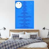 Moon Stars Children's Poem 40 x 60 inch Canvas Afdruk (Insitu (Slaapkamer))