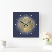 Moon & Stars 🌜 ⭐ Clock Vierkante Klok (Huis)