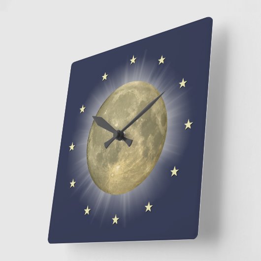 Moon & Stars 🌜 ⭐ Clock Vierkante Klok (Hoek)