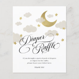 Moon Stars Cloud Baby shower Diaper Raffle Sign