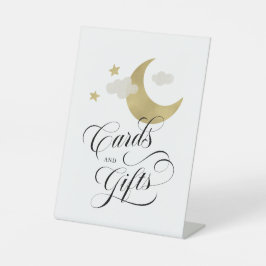 Moon Stars Cloud Kaarten en Gifts Baby shower Sign Reclamebord Met Voetstuk