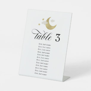 Moon Stars Cloud Table Number Baby shower Sign Reclamebord Met Voetstuk