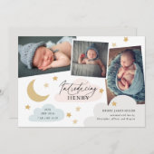 Moon Stars Clouds 3 Foto Collage Colorful Aankondiging (Voorkant / Achterkant)