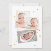 Moon Stars Clouds Arch Foto Blush Pink Birth Anno Aankondiging (Achterkant)