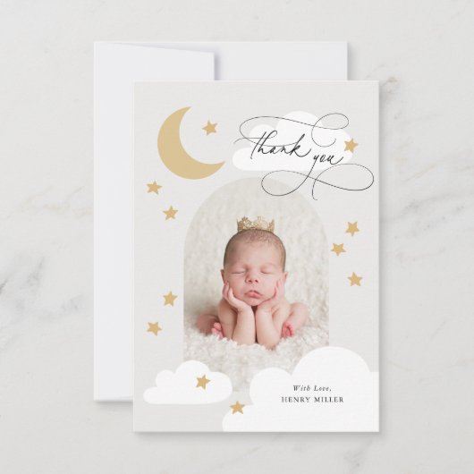 Moon Stars Clouds Arch Foto Gray Hartelijk dank Bedankkaart (Voorkant)
