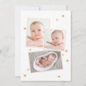 Moon Stars Clouds Arch Foto Roze Blush Birth Aankondiging (Achterkant)