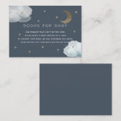 Moon, Stars & Clouds Baby shower Book Request Card Informatiekaartje (Voorkant / Achterkant)