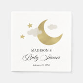 Moon Stars Clouds Fancy Script Baby shower Servet (Voorkant)