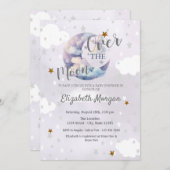 Moon Stars & Clouds Lavender Baby Shower  Kaart (Voorkant / Achterkant)