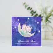 *~* MOON STARS CRYSTAL RSVP AR14 Website Wedding Kaart (Staand voorkant)