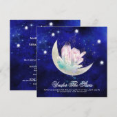 *~* MOON STARS CRYSTAL Website RSVP AR14 Huwelijk Kaart (Voorkant / Achterkant)