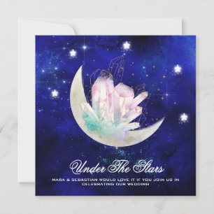 *~* MOON STARS CRYSTAL Website RSVP AR14 Wedding Kaart