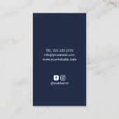 Moon & Stars Elegant Navy Blue Event Planning Visitekaartje (Achterkant)