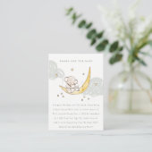 Moon & Stars Elephant Bunny Books for Baby shower Informatiekaartje (Staand voorkant)