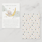 Moon & Stars Elephant Bunny Books for Baby shower Informatiekaartje (Voorkant / Achterkant)