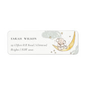 Moon Stars Elephant Bunny Gender Neutral Address Etiket (Voorkant)