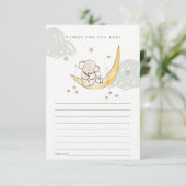 Moon & Stars Elephant Bunny Wishes for Baby shower Informatiekaartje (Staand voorkant)