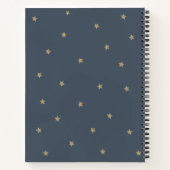 Moon, Stars en Clouds Navy Baby shower Guest Book Notitieboek (Achterkant)