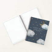 Moon, Stars en Clouds Navy Baby shower Guest Book Notitieboek (Binnen)