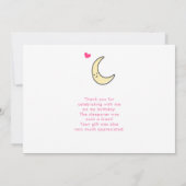 Moon, Stars en Clouds Patroon op Roze Hartelijk da Bedankkaart (Achterkant)