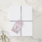 Moon, Stars en Clouds Patroon op Roze Hartelijk da Cadeaulabel (Met Touw)