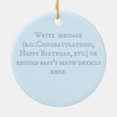 Moon Stars en Fluffy Cloud Blue Baby Keepslag Keramisch Ornament (Achterkant)