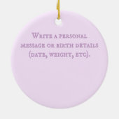 Moon Stars en Fluffy Cloud Lila Baby Keepslag Keramisch Ornament (Achterkant)