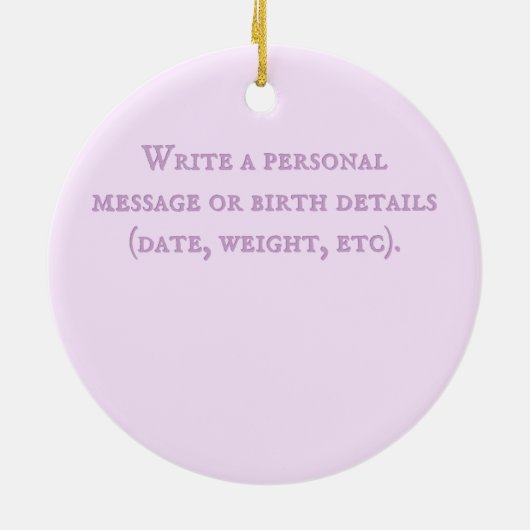 Moon Stars en Fluffy Cloud Lila Baby Keepslag Keramisch Ornament (Achterkant)