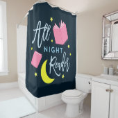 Moon Stars en Roze Boeken Al Nachtlezer Douchegordijn (In situ)