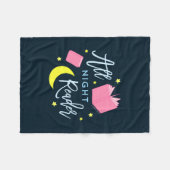 Moon Stars en Roze Boeken Al Nachtlezer Fleece Deken (Voorkant (Horizontaal))