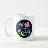 Moon Stars en Roze Boeken Al Nachtlezer Koffiemok (Links)