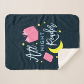 Moon Stars en Roze Boeken Al Nachtlezer Sherpa Deken (Voorkant (horizontaal))