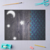 Moon, Stars en Waves op de loskoppeling van hout Tissuepapier (Craft)