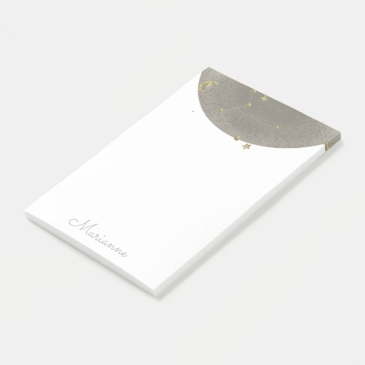 Moon Stars Faux Gold Post-it Notes (Schuin)