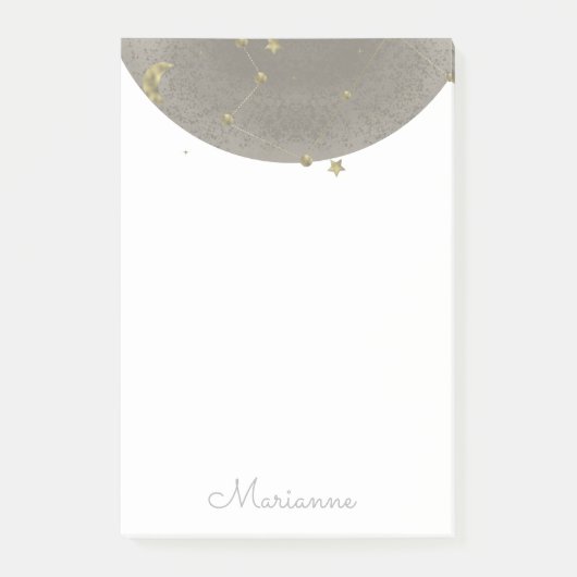 Moon Stars Faux Gold Post-it Notes (Voorkant)
