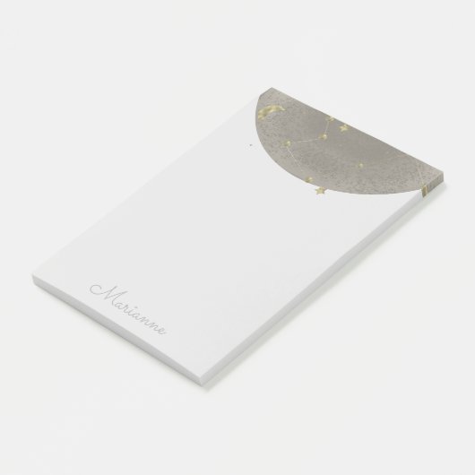 Moon Stars Faux Gold Post-it® Notes (Schuin)