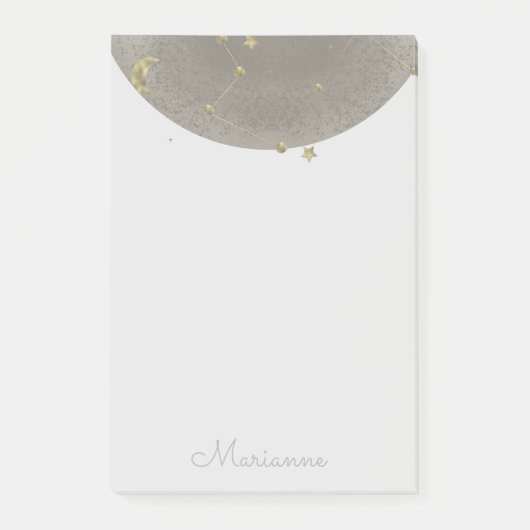 Moon Stars Faux Gold Post-it® Notes (Voorkant)