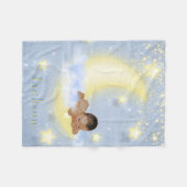 Moon Stars Gepersonaliseerde Etnische Baby Jongen  Fleece Deken (Voorkant (Horizontaal))
