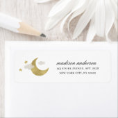 Moon & Stars Gold Script Address Etiket (Insitu)